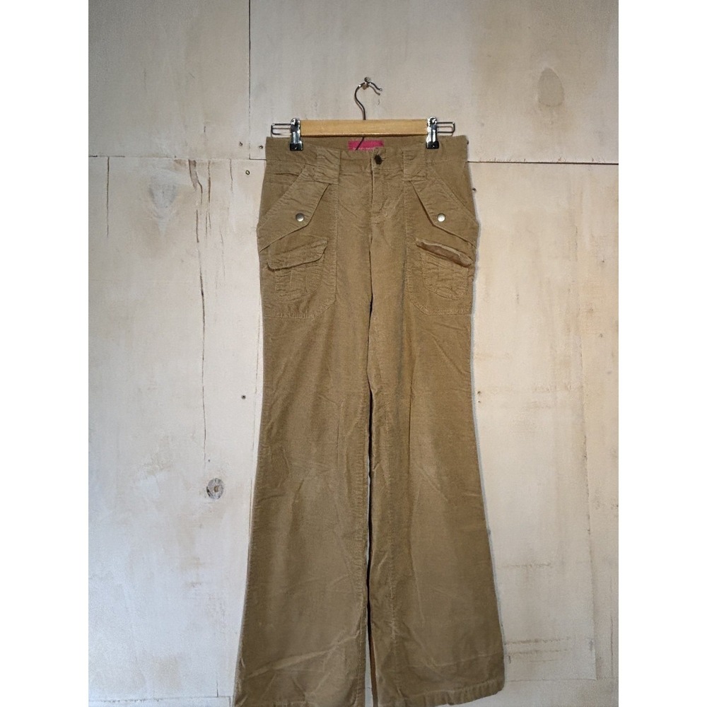 Vintage Y2K Pookie & Sebastian Corduroy Cargo Pants Womens Sz S Tan